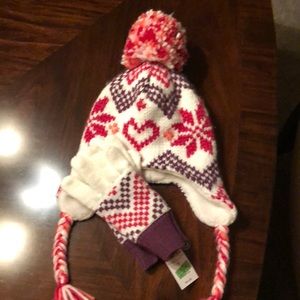 Lands’ End matching hat & gloves set